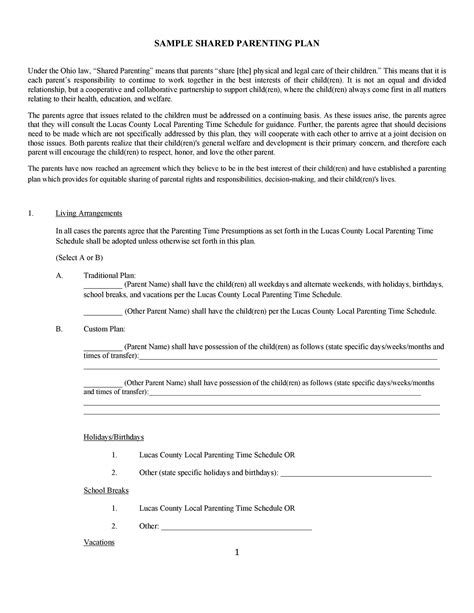 Out Of State Child Custody Agreement Template Pdf Template