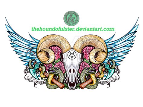 Ram Skull Tattoo Design By Thehoundofulster On Deviantart