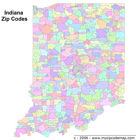 Central Indiana Zip Code Map Us States Map