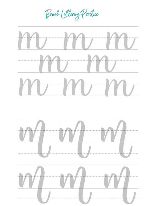 Brush Lettering Worksheets Lowercase And Uppercase Lettering