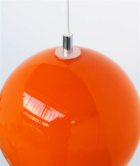 Vintag Orange Glass Lamp Shade Retro 1960 S
