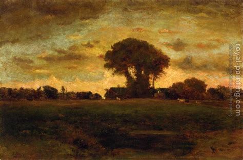 Sunset On A Meadow By George Inness Oil Painting Reproduction