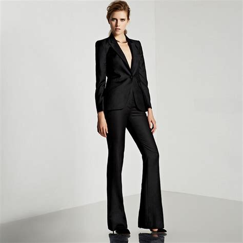 Women Pant Suits Custom Suits Womens Black Business Office Formal