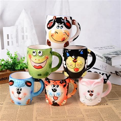 2017 High Quality 3d Three Dimensional Ceramic Cup Hand Painted Animal