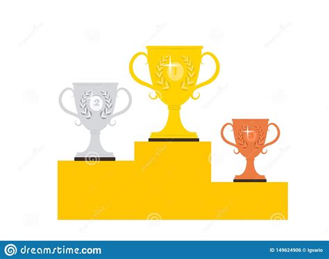 Winner Podium. Prize Trophy. Stock Vector - Illustration of reward, podium: 149624906