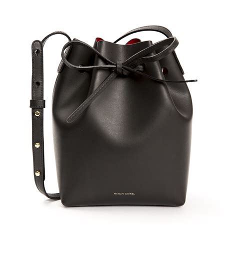 MANSUR-GAVRIEL Black Mini Bucket Bag. #mansur-gavriel #bags #shoulder bags #leather #bucket ...