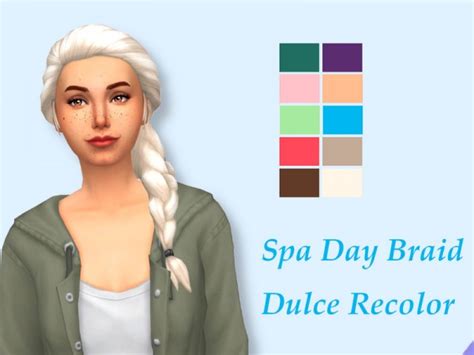 The Sims Resource Spa Braid Recolored By Simdulce Sims 4 Hairs