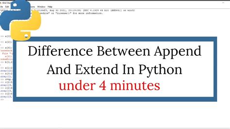 Difference Between Append And Extend In Python Python Interview