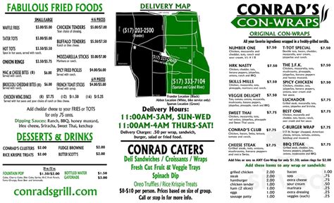 They have many specials during more. Conrad's Grill menu in East Lansing, Michigan, USA