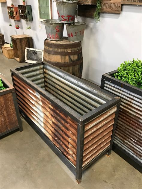 Reclaimed Planter Boxes Vintage Garden Corrugated Metal Barn