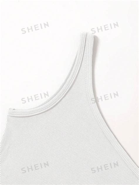 Shein Essnce Top Monocrom Tico De Un Hombro Para Mujer Sin Mangas