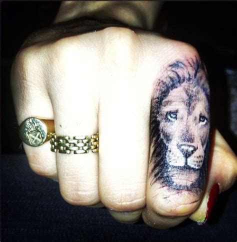 Pretty Obsessed With Cara Delevignes Little Lion Tattoo X Hand