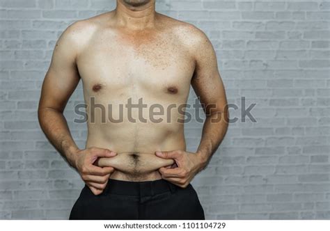 Man Touching His Fat Belly On Stock Photo 1101104729 Shutterstock