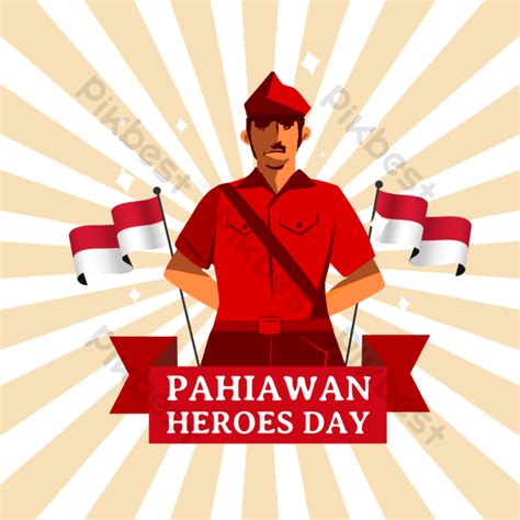 Pahlawan Heroes Day Drawing Red Man Png Images Psd Free Download
