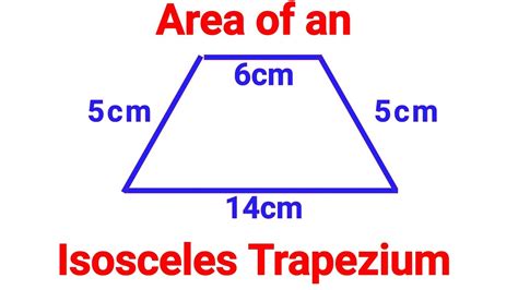 Area Of An Isosceles Trapezium By Jp Sir Youtube