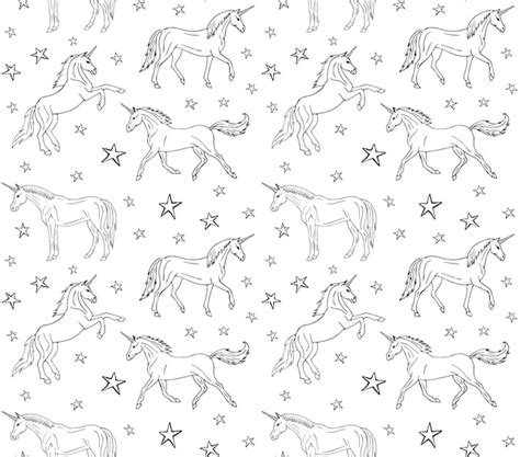 Premium Vector Seamless Pattern Of Hand Drawn Unicorns