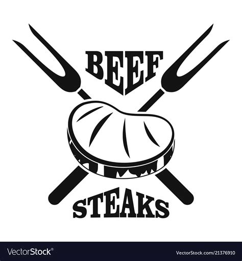 Beef Steaks Logo Simple Style Royalty Free Vector Image