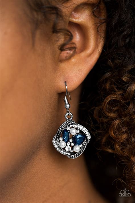 Paparazzi Prestigious Shimmer Blue Earrings