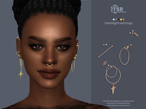 Metal Hoop Earrings With Piercing For Male And Female Sims 5 Swatches