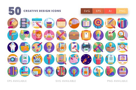 50 Creative Design Icons Grafica Di Dighital Design · Creative Fabrica