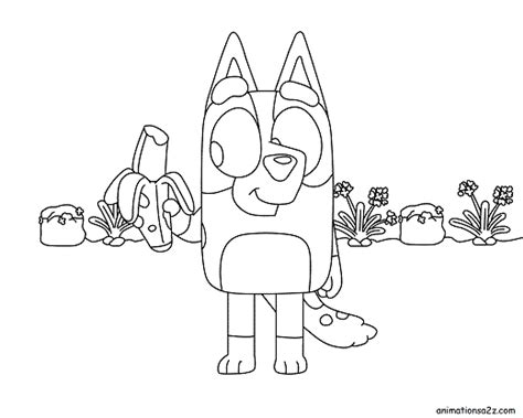 Bluey On The Beach Coloring Page Free Printable Coloring Pages For Kids