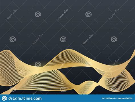 Abstract Dark Grey Metallic Gold Light Luxury Design Modern Futuristic