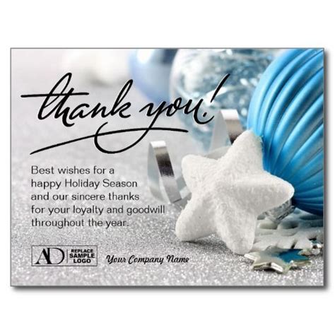 Business Holiday Thank You Cards With Logo Zazzle Com Business