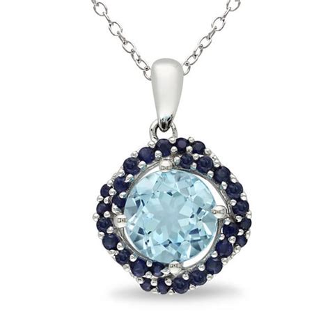 Shop Miadora Sterling Silver Blue Topaz And Sapphire Necklace Free