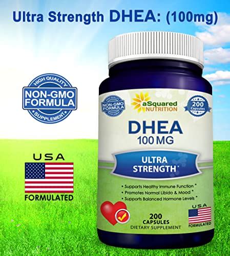 dhea 100mg max strength 200 capsules to promote balanced hormone levels for women and men