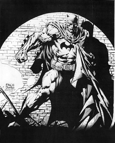 A Black And White Drawing Of Batman In Front Of A Brick Wall
