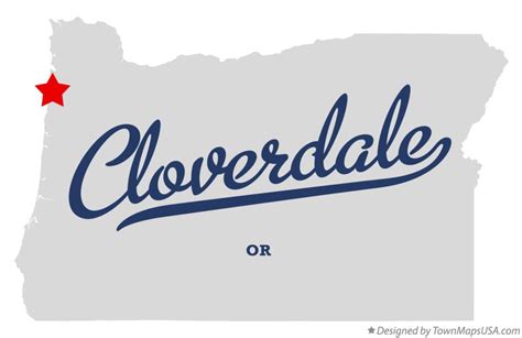 Map Of Cloverdale Tillamook County Or Oregon