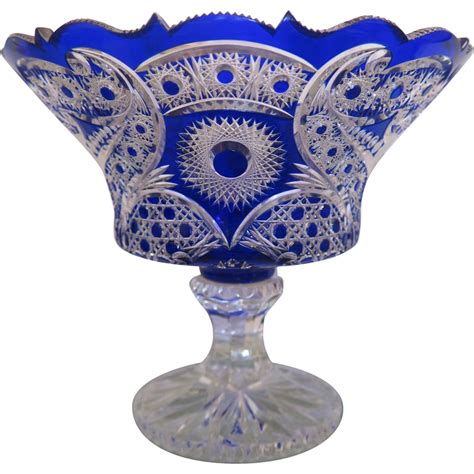 A Rare And Magnificent Cobalt Blue Lead Crystal Glass Centerpiece The Centerpiece Is Of