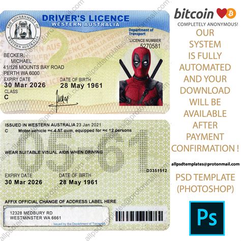 Western Australia Driver License Template All Psd Templates