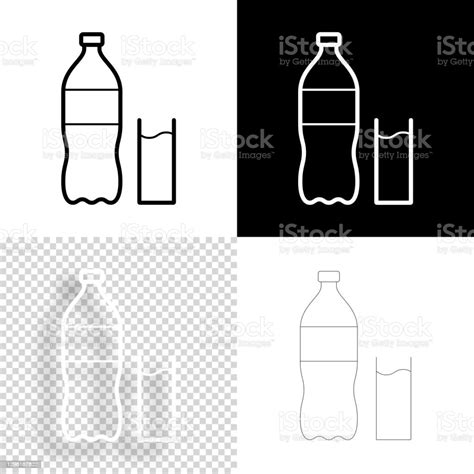 Ilustración De Botella Y Refresco Icono Para El Diseño Fondos En Blanco