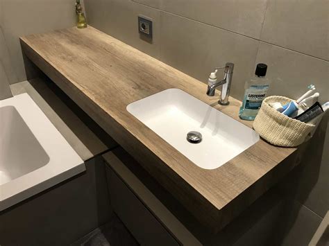 Mobile da bagno sospeso curvo asimmetrico sinistro da cm 90x5022 con specchio a filo pensile e faretto. Mobile Bagno in Legno con Lavabo ad Incasso | Arredo Bagno ...