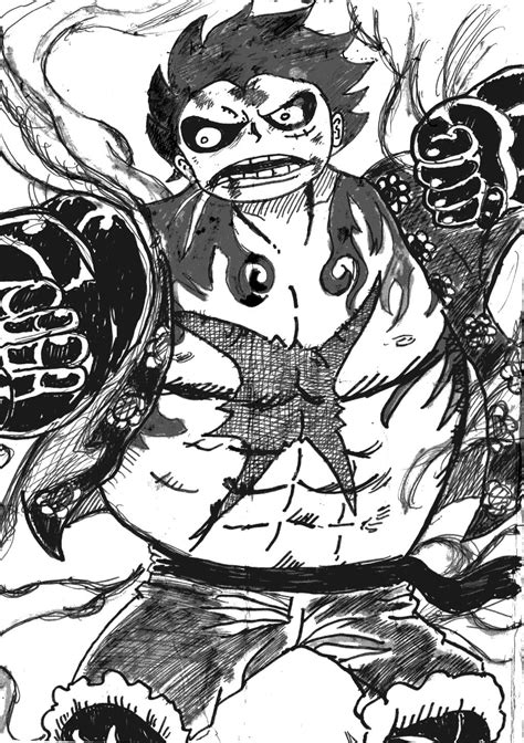 One Piece Monkey D Luffy Gear 4 By Memetrukimat On Deviantart