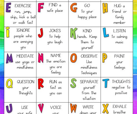 A To Z Of Coping Skills Elsa Support Coping Strategies