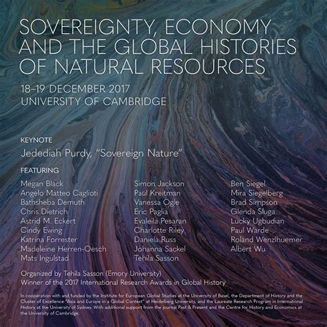 Conference Sovereignty Economy And The Global Histories Of Natural