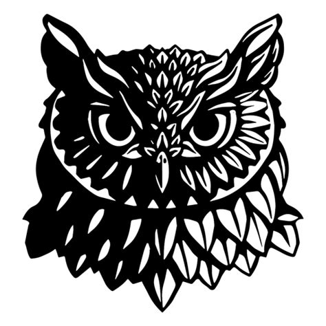 Face Owl Black And White Transparent Png And Svg Vector File