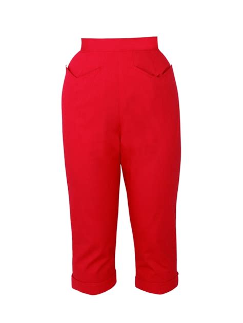 Capri Pants Red Drill From Vivien Of Holloway