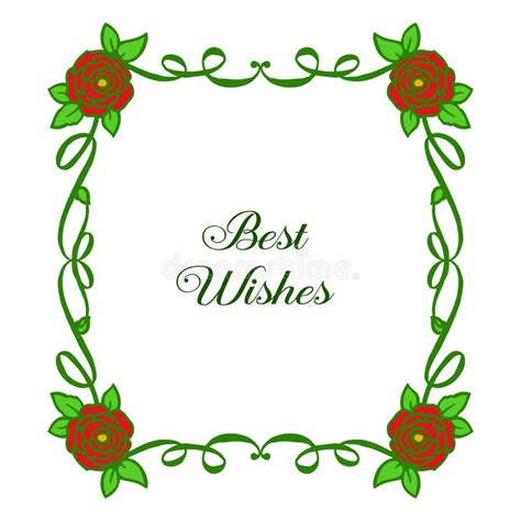 Vector Illustration Lettering Best Wishes For Beautiful Rose Wreath
