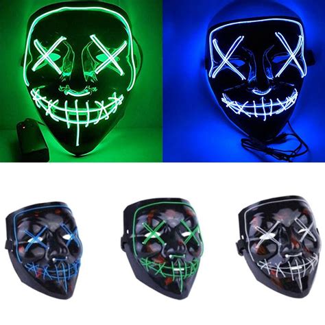 Buy Neon Stitches Mask Led Wire Light Up Costume Party Purge Halloween