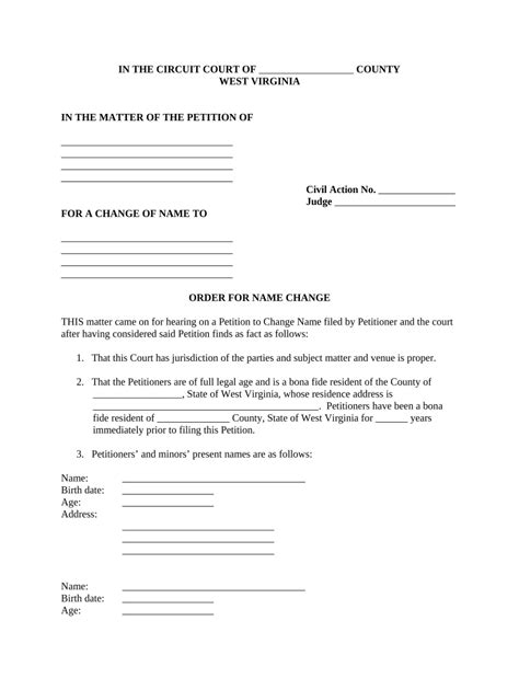 Wv Name Change Form Fill Out And Sign Printable PDF Template AirSlate SignNow