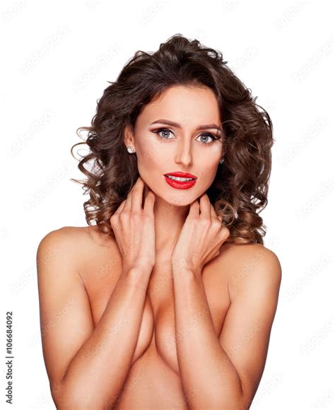 Beautiful Nude Fashion Female Model With Professional Makeup Stock