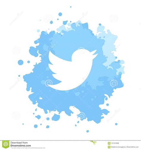 Icon Twitter Logo Vector Watercolor Social Media Illustration Editorial