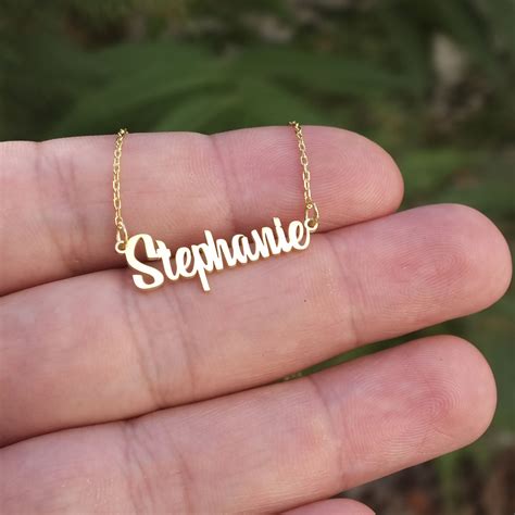 sterling silver name necklace personalized jewelry etsy sterling silver name necklace gold