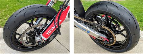 If i want a little more plush and traction, i might go 34/34. CRF450L / CRF450RL Supermoto Tires
