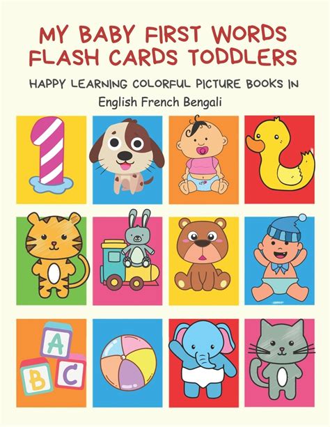 My Baby First Words Flash Cards Toddlers Happy Learning Colorful