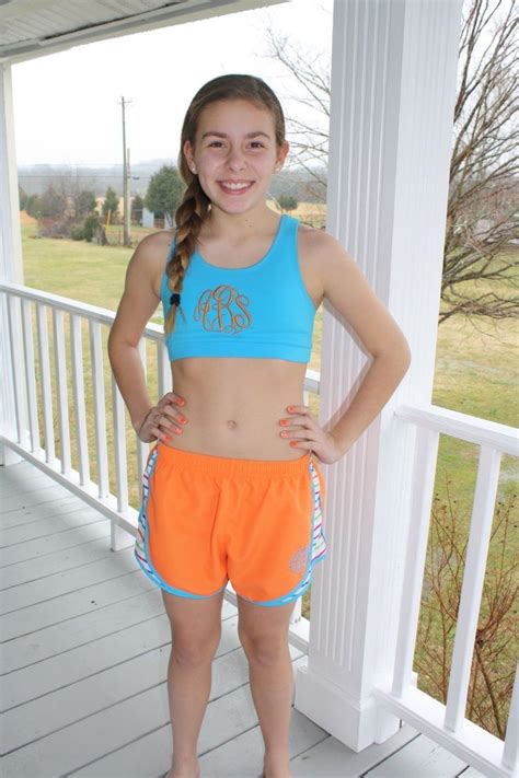 Monogrammed Sports Bra With Running Shorts Girls Sports Bras Running