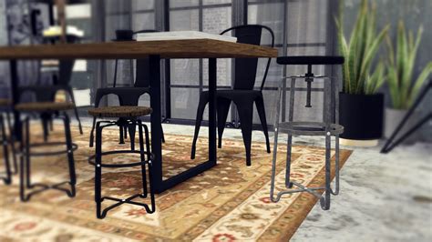 Sims 4 Ccs The Best Industrial Dining Room Set By Mxims